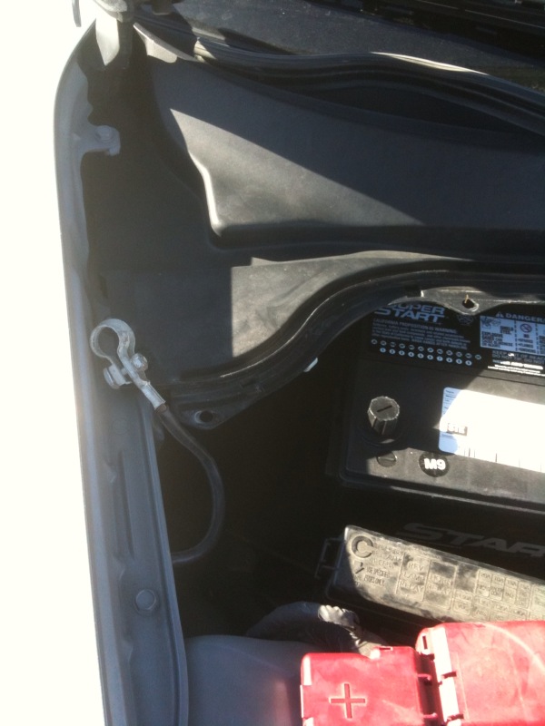 Step 3 - The negative terminal has been removed and moved to the side